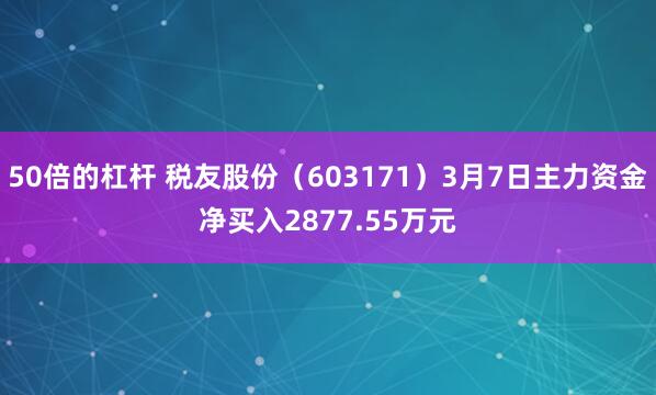 50倍的杠杆 税友股份（603171）3月7日主力资金净买入2877.55万元