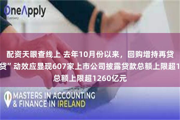 配资天眼查线上 去年10月份以来，回购增持再贷款工具“贷”动效应显现607家上市公司披露贷款总额上限超1260亿元